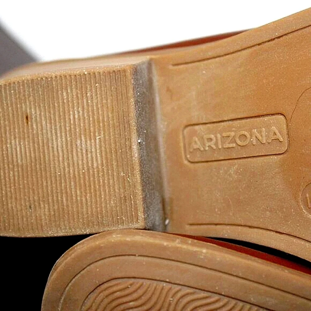 Arizona Brown Faux Leather Ankle Boots | Side Zip | Size 6 | Fall/Winter Staple
